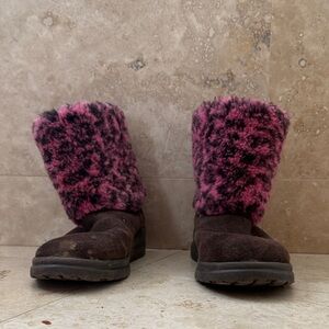 UGG Pink and Brown Winter Boots